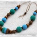 RESERVED FOR VERA - Nursing necklace in green, light blue and mocha