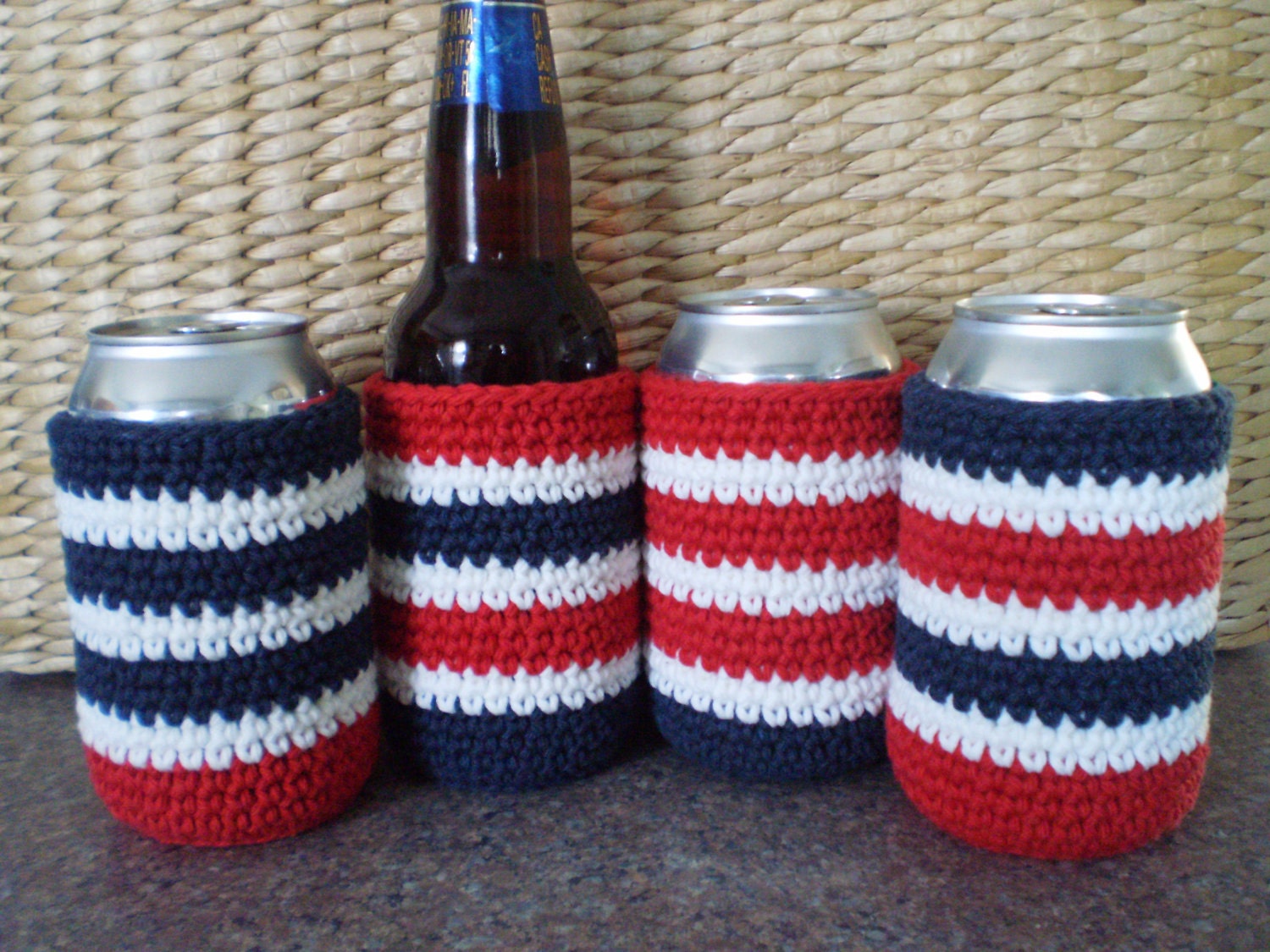 Crochet Beverage Cozies Beer Cozies Can Coozie by SadiesCottage