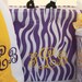 Purple Zebra Yellow Beach Pool Market Tote, Towel, and 20oz Straw Cup Gift Set Personalized Monogrammed Teacher Gift Birthday Pool Party