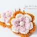 Girls hair clip - orange crochet flowers