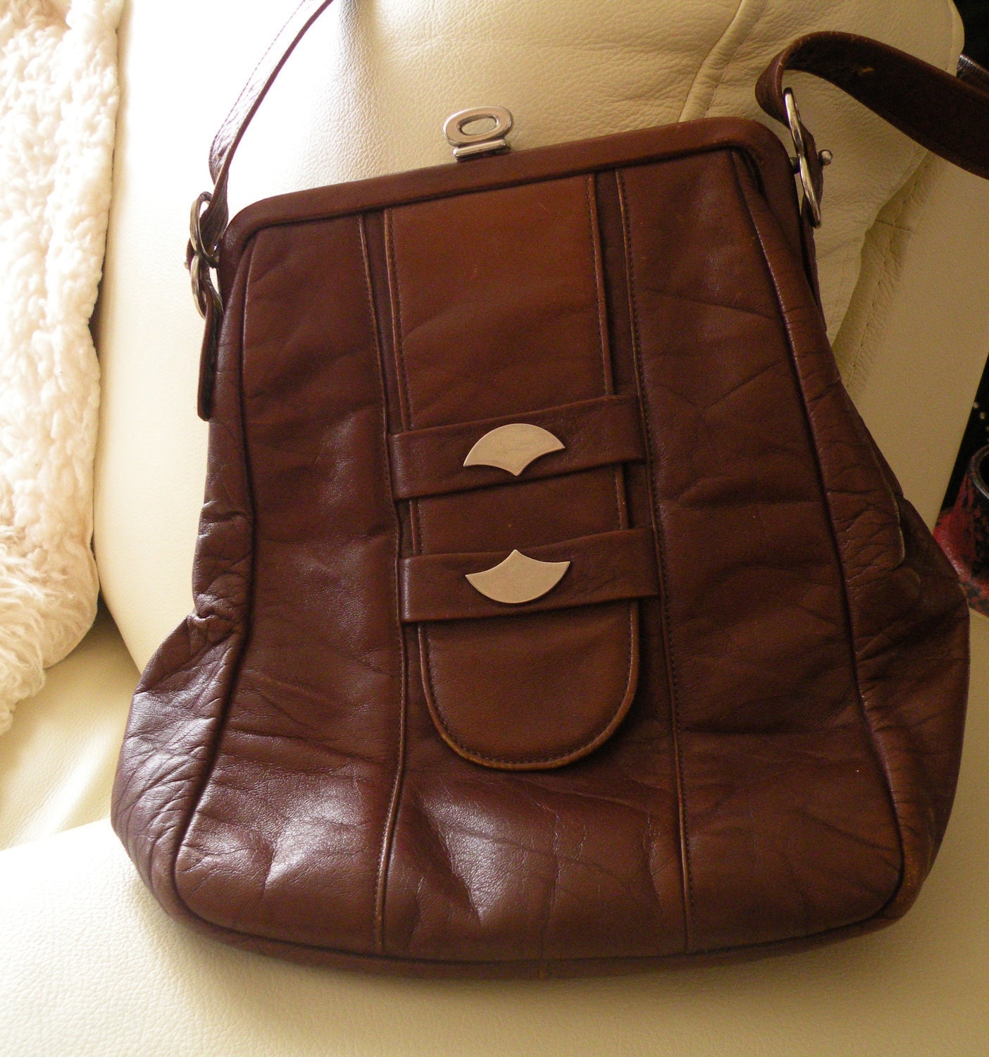 Sale Vintage Brown Leather Bag