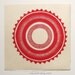 shamisha, sun - hand-printed linocut on handmade paper - hand-pulled print, relief print, block print, circle, sol, coral