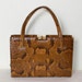 1960s Snakeskin Bag Exotic Leather Handbag Vintage Brown Leather Bag Box Purse Medium Evening Bag Unique Vintage Bag