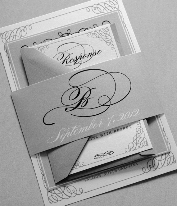 Black and Gray Wedding Invitations