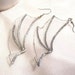 Dragon Wing Earrings: Silver Glitter Earrings - U1004