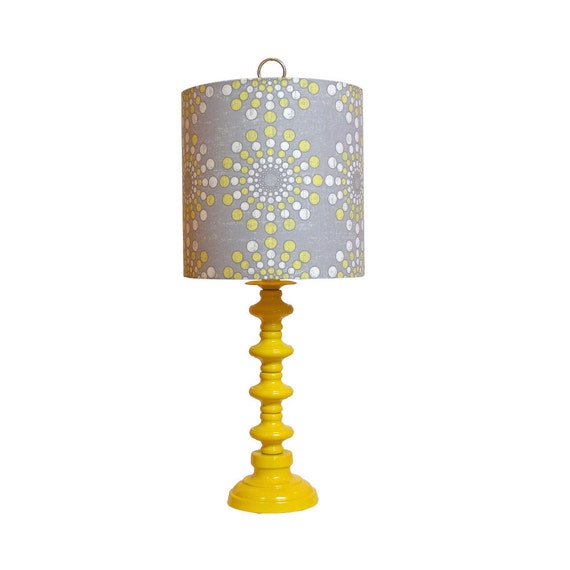 vintage yellow lamp updatedcustom constructed shade covered vintage yellow lamp updatedcustom constructed shade covered