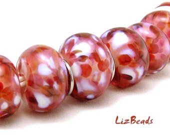 SRA Handcrafted Artisan Lampwork Bead Set - BERRIES 'N CREAM
