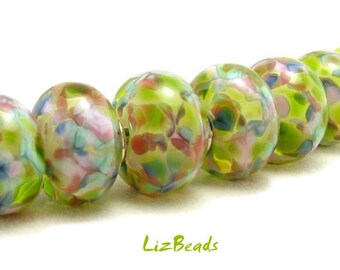 SRA Handcrafted Artisan Lampwork Bead Set - GARDEN PARTY