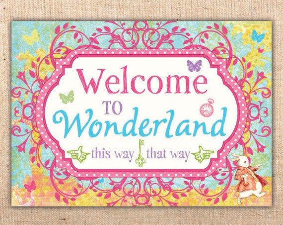 Alice in Wonderland Welcome to Wonderland SIgn