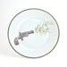 Altered Gun Shooting Flowers Decorative House Decor on Big Redesigned Vintage Porcelain Plate White with Orange Flowers