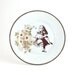 Altered Alice with Flamingo on Big Redesigned Vintage Porcelain Serving Plate White with Pink Flowers Decorative House Decor