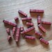Handmade Exotic Wood Beads (Tulipwood) 15 Inches Total - 18 pcs Item 25 - Wooden Beads - Handmade Beads - Wood