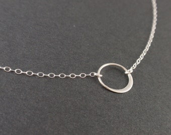 Circle Sterling silver necklace-simple everyday jewelry