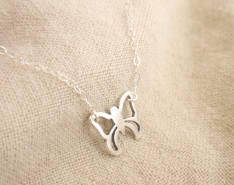 Butterfly Sterling silver necklace-simple everyday jewelry