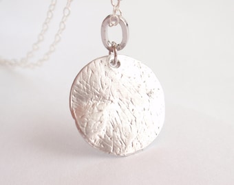 Disc Sterling silver necklace-simple everyday jewelry