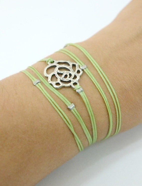 Items similar to wrapped cord bracelet wrapped bracelet with a silver