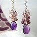 RESERVED - Amethyst earrings, spinel earrings, sterling silver jewelry