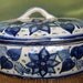 VINTAGE MEXICAN POTTERY Fantasia Oval Serving Dish with Lid