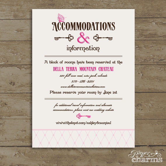 Accommodation Cards For Wedding Invitations Template 6