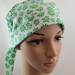 Women's Tie Back Surgical Scrub Hat/ Chemo hat with band. Amy Butler print