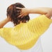 Hand knitted shrug, short sleeved, yellow cotton, size M L