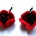 Poppy flowers - crochet earrings-orginal design