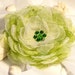 Special listing for EKATERINA - two fabric flower brooches- spring green waterlily - organza flower-bridesmaid accessory-mothersday present