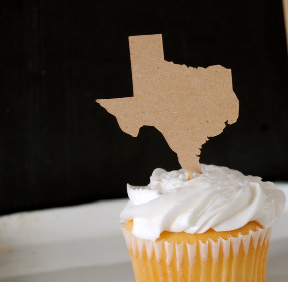 Items similar to Texas State shaped Cupcake Pick all 50 states ...
