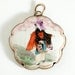 RESERVED for ANASTASIA Vintage Satsuma Ceramic Pendant with brass setting c.1910s