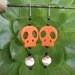 Baseball Dangly Skull Earrings FREE USA Shipping