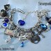 Oracle, Steampunk loaded charm bracelet, repurposed, industrial, edgy.