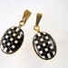 Black & White Plaid Lucite Oval Cabochons Pendants with Bail (2)