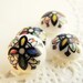 Colorful Art Deco Style Flower Glass Cabochons 10mm Vintage (4)