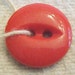 Antique Red China Buttons - 6 BRIGHT RED Fisheye Two Hole Ceramic Buttons - Victorian c. 1900