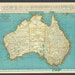 Vintage Map Australia From 1937 Original