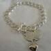 COACH Lavender & Silver Signature "C" Butterfly Charm w/ Heart on Silver Plated Bracelet...BEAUTIFUL