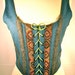Renaissance bodice in dark green with trim, size medium