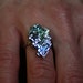 Oak Leaf in Blue, Iridescent Bismuth Crystal Ring