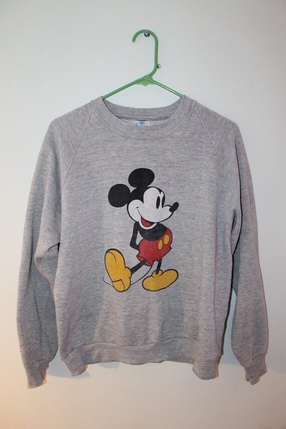 Vintage Authentic Grey Mickey Mouse Disney Sweatshirt Small