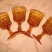 Amber Depression Glass wine goblets: Set of Four MINT