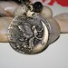 ON SALE - Vintage Inspired Star Moon Fairy Pendant Black Necklace - Star Light Star Bright