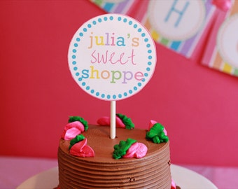 Printable 4" Circles- Lollipop Party Collection
