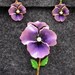 Vintage Purple Pansy Enamel Brooch with Faux Pearl Center