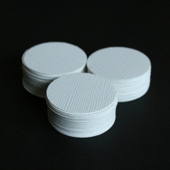 Items similar to 100 White Textured Cardstock Circles 1 inch on Etsy