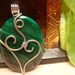 Wire-Wrapped Green Onyx Agate Pendant 45x28x9mm, Item M199