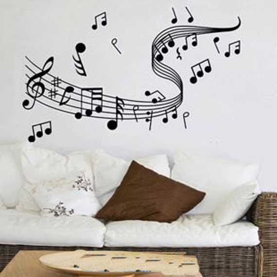 Wide 120cm Beautiful Music Note Nature Vinyl Wall Paper