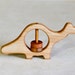 Natural Wood Dinosaur Baby Rattle - Bronto
