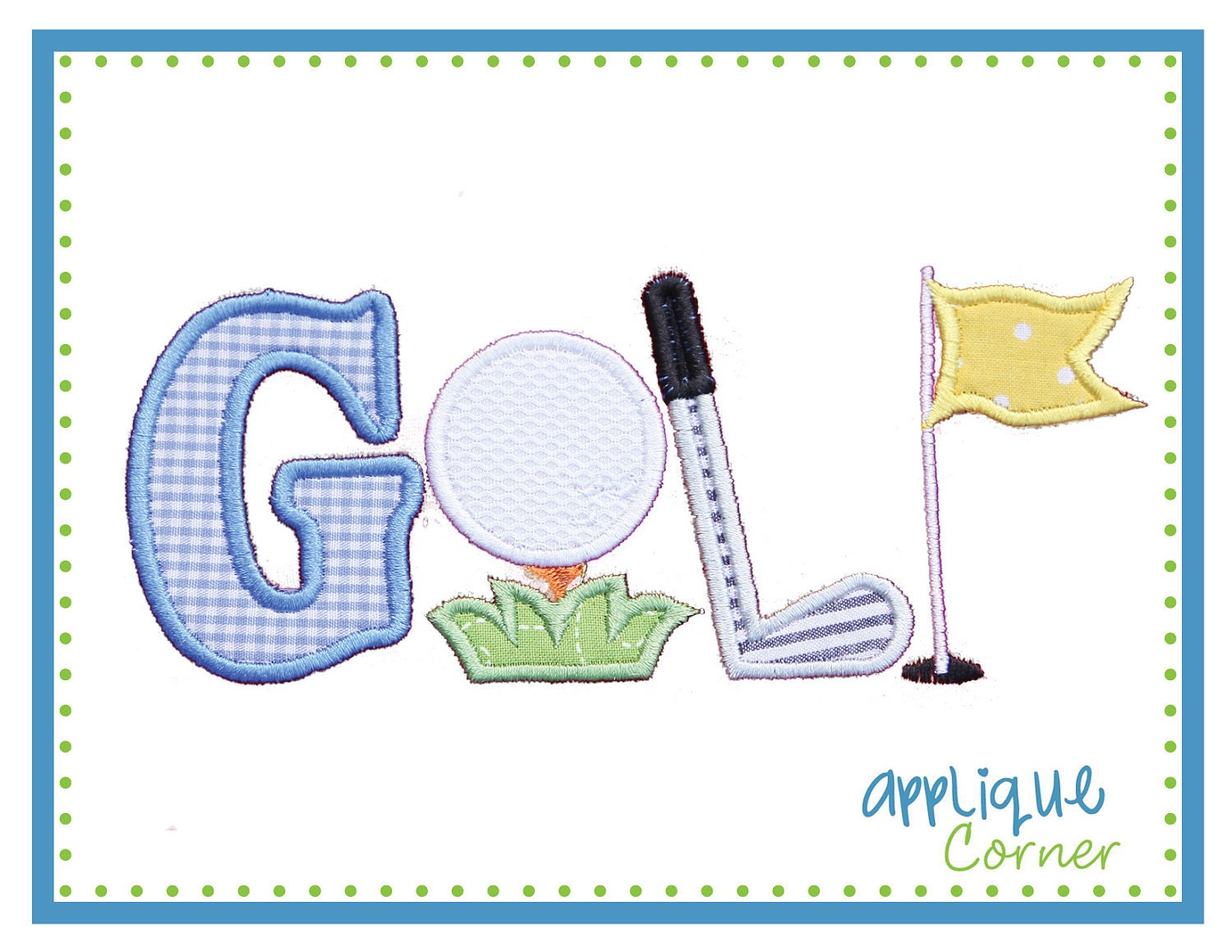 547 GOLF applique digital design for embroidery machine by