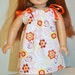 Doll PillowCase Style Dress/Clothes. Fits American Girl Doll. White with Orange Floral