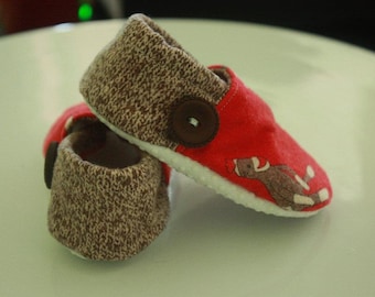 Funky Monkey Sock Monkey Booties Available in size 0-18 mo.